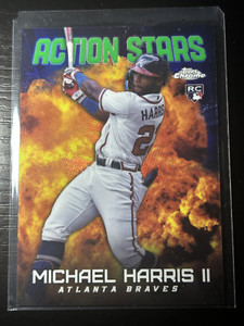 Michael Harris II 2023 Topps Chrome Update Action Stars Green /99 Rookie RC 