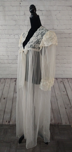 Beautiful VINTAGE women's OLGA sheer full length sexy robe - SIZE LARGE - Picture 7 of 16