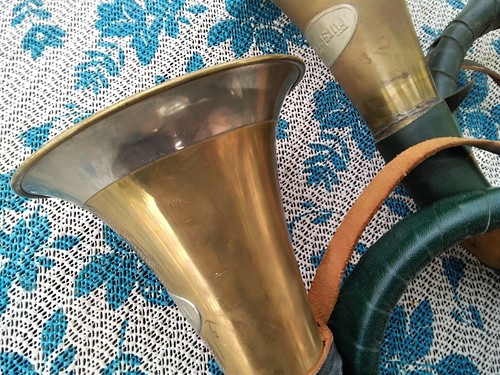 Alte Fürst Pless Horn Jagdhorn Horn 2x - Bild 12 von 15