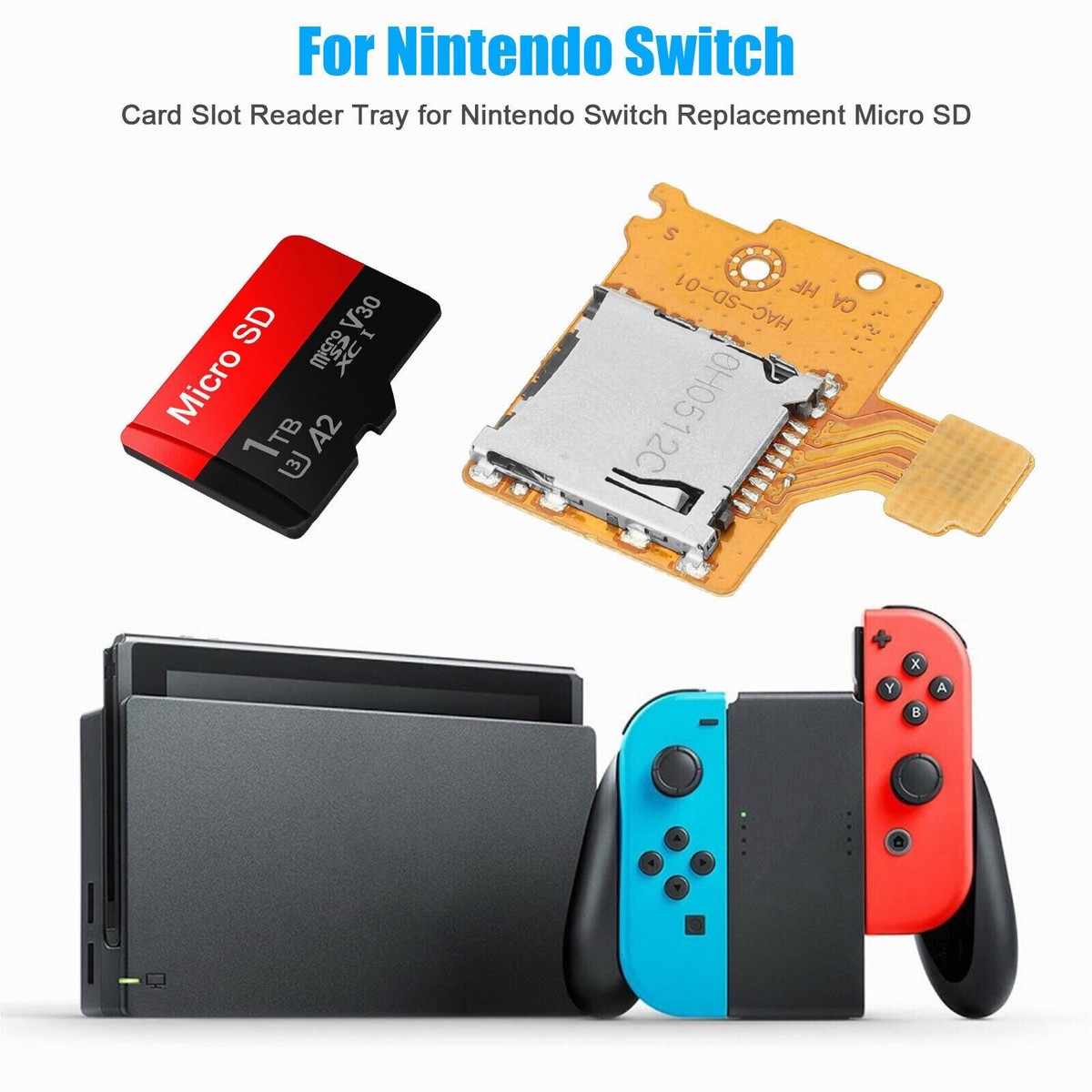 Replacement Micro SD Card Reader Slot Flex HAC-SD-01 HAC-001 For