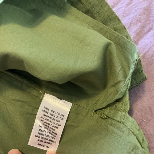 Crown & Ivy Women Seersucker Ruffle V-Neck Blouse Sz. 3X Sage Short Sleeve A4 - Picture 4 of 6