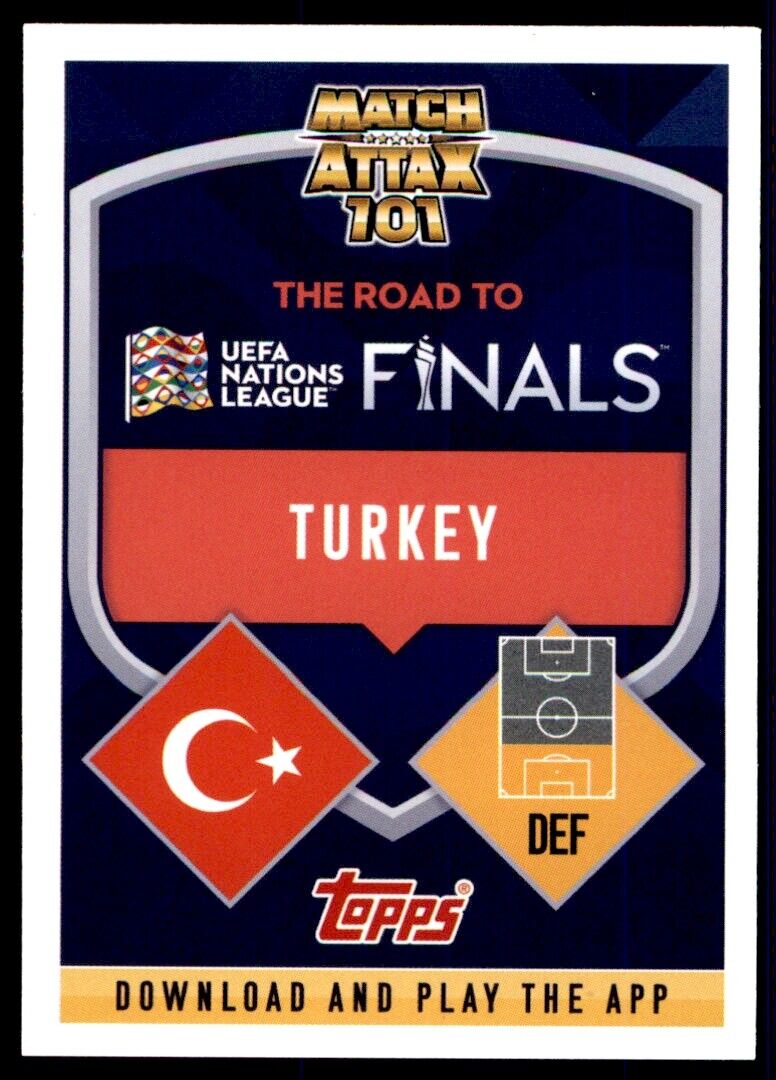 Topps Match Attax 101 Nations League 2022 - Çağlar Söyüncü Turkey No. IS75 - Picture 2 of 2