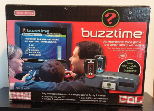 Buzztime Coleco Trivia Tv 2 Controllers 1 Game Cartridge Working Quiz 82500 2006 - Picture 1 of 19