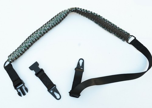 60" Tactical 550 Paracord Gun Rifle Bow Shotgun Sling 1 / 2 Point MINT CHOCOLATE - Picture 2 of 8