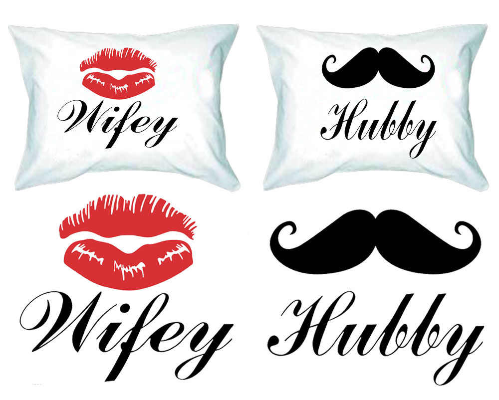 hubby wifey pillow covers