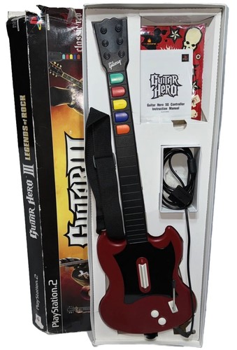 Guitar Hero II & Gibson Controller Complete CIB w/ Box & Stickers Tested PS2 - Picture 6 of 12