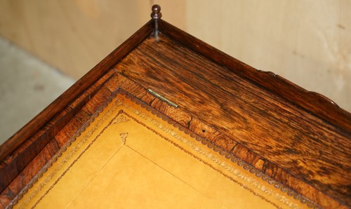 ANTIQUE ORIGINAL REGENCY CIRCA 1810-1820 ROSEWOOD BROWN LEATHER DAVENPORT DESK - Picture 4 of 22