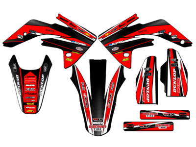 2007-2025 CRF 150 R VIGOR Red Senge Graphics Kit Compatible with Honda