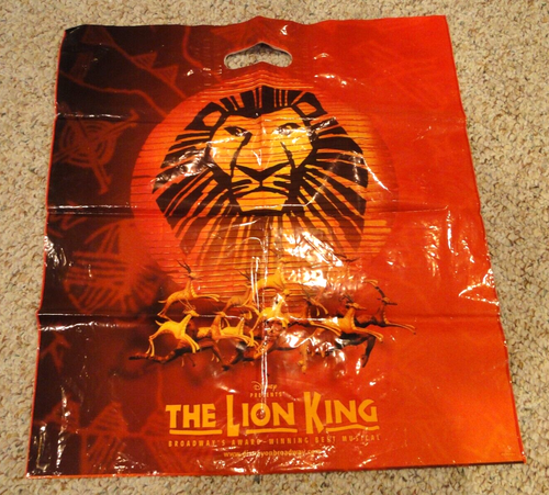 DISNEY THE LION KING (BROADWAY SHOW) SOUVENIR VINYL SHOPPING BAG, 18 x 19.25" - Picture 2 of 5