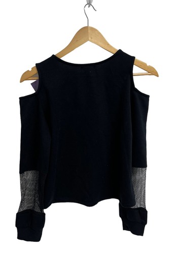 D-Signed Girl's Descendants 3 Black Long Sleeve Shoulder Split Blouse Size L - Picture 3 of 10