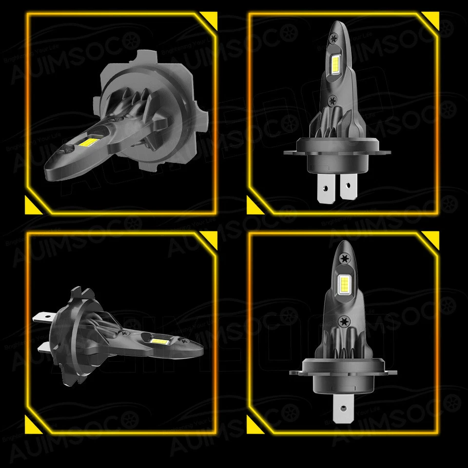 4Pcs LED Headlight High Low Beam Bulbs KIT White For Mercedes-Benz B250e 2017 - Image 3 of 4