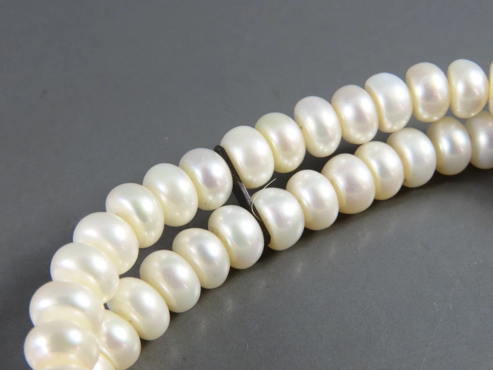 Pulsera Tenis HONORA Plata de Ley DOBLE 2 HEBRAS PERLAS BLANCAS Perla Cuentas Foto 4 de 4