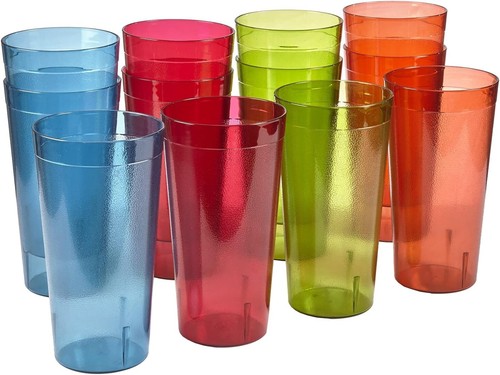 Stylish Reusable 32oz Plastic Tumblers - Set of 12 Break-Resistant Iced Tea Cups - Picture 3 of 10