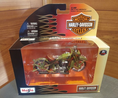 NUEVA RÉPLICA DE MOTOCICLETA MAISTO 1:18 HARLEY DAVIDSON SERIE 24 1928 JDH DOBLE CÁMARA - Imagen 1 de 10