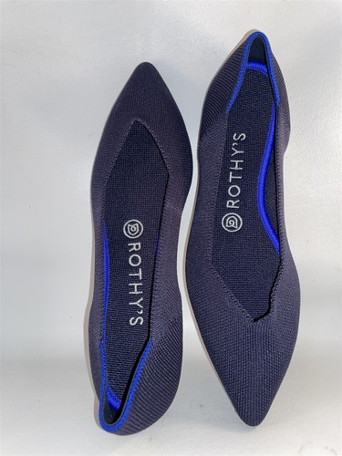 Rothy's Point Navy Blue Women's Shoes Flats Loafers Slip Ons Size 8 New NWOB