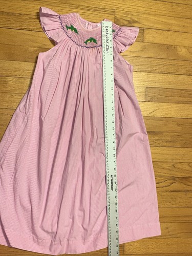 Remember Nguyen Smocked Dolphin Flutter Sleeve Bishop Dress Size 6 - Picture 6 of 6