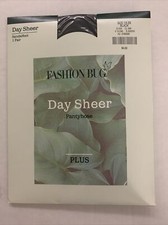 Fashion Bug Pantyhose Sheer To Waist Sandal foot Black Size 1X-2X Lightweight