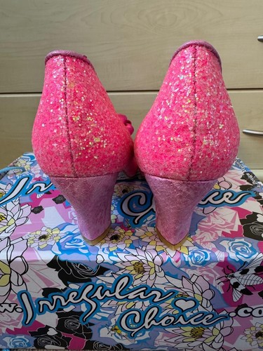Rosa Brillo Irregular Elección "Ban Joe" Zapatos Talla UK 8 EU 42 - Imagen 11 de 12