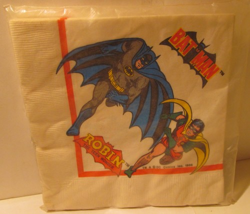 Vintage TV Show Batman & Robin Napkins '60s MIP - Picture 1 of 4