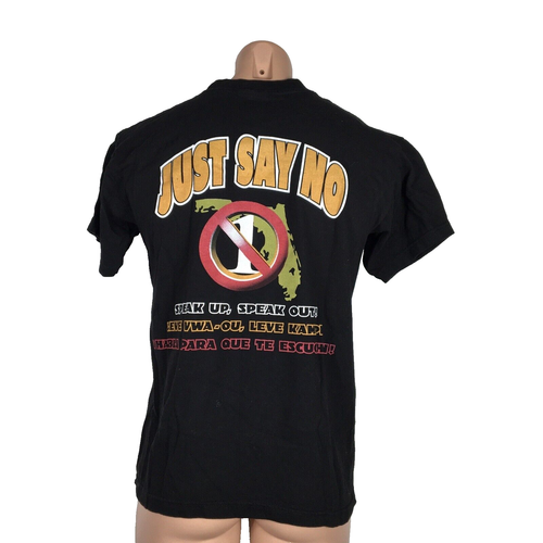 Supporto vintage anni 90 azione affermativa "Just Say No" Tallahassee Florida nero taglia M - Foto 2 di 6