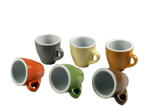 SET 6 TAZZINE Caffè TAZZINA ALTA SPESSORATA PESANTE BAR CLASSICO MODERNO 95 ML - Foto 2 di 9