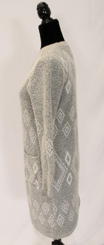 No Boundaries Junior's Open Front Pattern Pocket Cardigan AW5 Grey Small - Bild 3 von 4