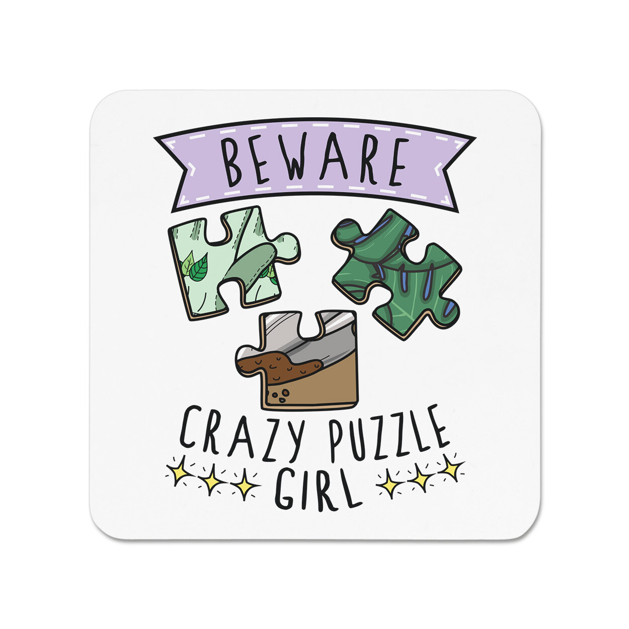 Beware Crazy Puzzle Girl Fridge Magnet Funny Joke Jigsaw Games Puzzler Kids