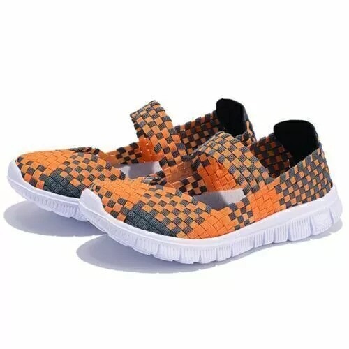 Womens Ladies Flat Sandals Trainers Casual Beach Woven Elasticated Shoes Slip On - Picture 7 of 13