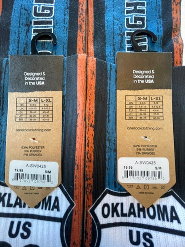 NWT Unisex Long-High Casual Cotten Spandex Okahoma Tube Socks Route 66 - Picture 4 of 4