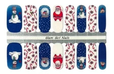 Christmas Santa Snow Globes Nail Polish Strips / Nail Wraps / Nail Stickers