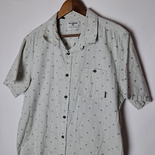 Billabong Shirt Mens large Ivory Drip Dry No-Iron Stretch Button Down S/S Pocket - Picture 4 of 19