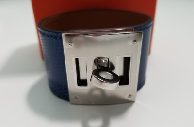 HERMES 青 レザーバングル HERMES LIZARD KELLY DOG BRACELET, BLUE SAPPHIRE, X | eBay