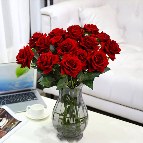 20× Red Silk Roses Artificial Flowers Realistic Bouquet Romantic Gift Home Decor - Picture 16 of 25