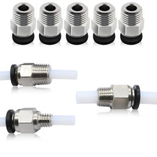 5x Pneumatik Schlauchverbinder PTFE Steckverbinder Durchführung 4mm M6 3/8"