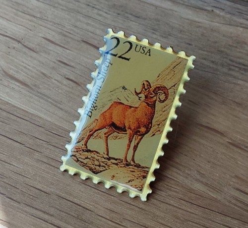 Pin’s Briefmarke USA 22c Bighorn Sheep Mufflon - Bild 1 von 3