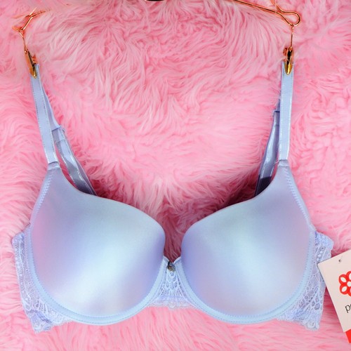 Satin French Lace Molded cup DESIGNER $75! Underwire 4 Colors Demi Bra 26 sizes! - Picture 5 of 12