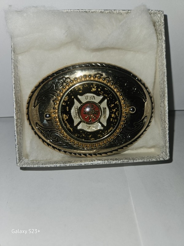 Vintage Fire Dept Belt Buckle  made in USA Nice Shape 