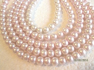 Color PALE PINK 100 6mm Pearl Coated Round Beads from the Czech Republic