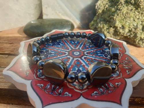 HEMATITE BRACELET MAGNETIC HEALING BIO THERAPY PAIN RELIEF ARTHRITIS - Picture 3 of 7