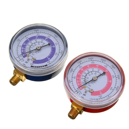 2x R134A R22 R410A High Low Pressure Gauge Air Condition Red Blue Pressure Gauge - Picture 7 of 9