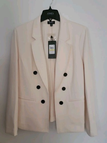 NWT Jones New York Woman's Cream/Off White Double Breasted Jacket Blazer Size M - Picture 3 of 3