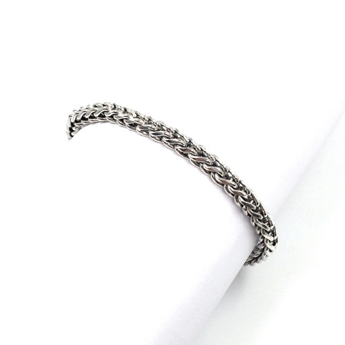 Pulsera de plata 925 maciza 20cm joyería moderna hombre 5.6mm pulsera trenzada 33.4gr - Imagen 7 de 14