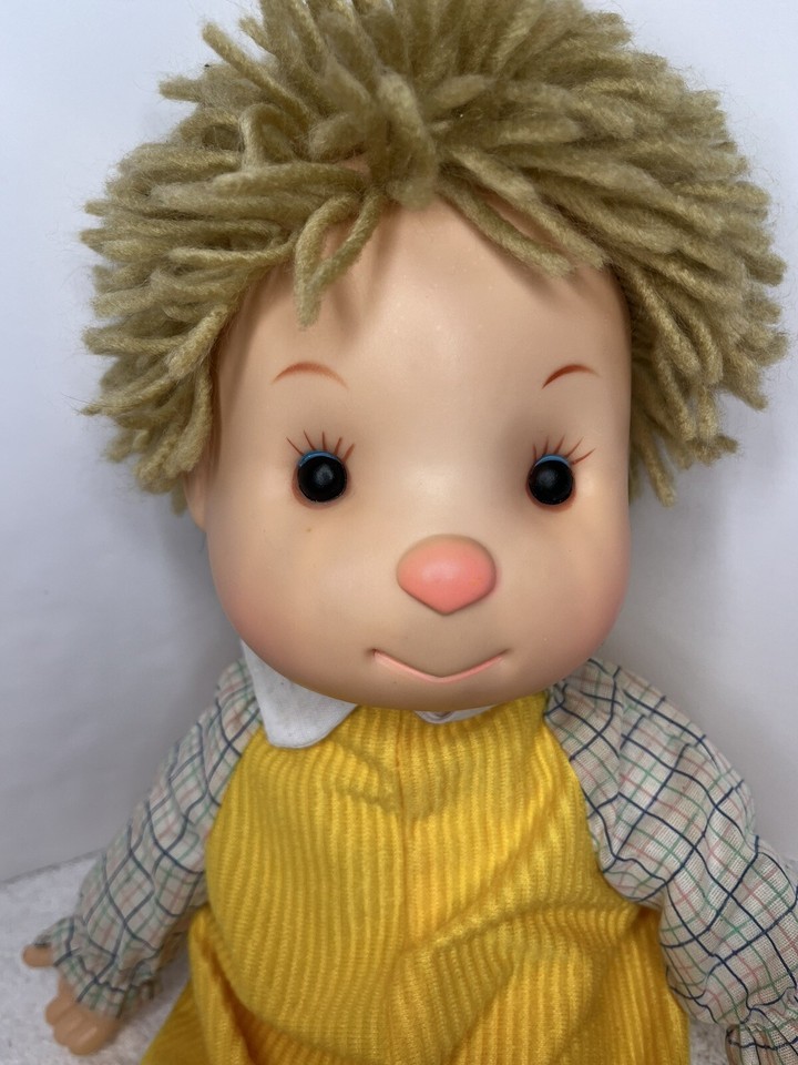 Vintage 1980’s Komfy Kids Boy Doll 15 Inch Yarn Hair Plastic Head Soft