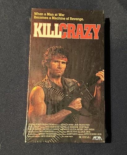 BRAND NEW Kill Crazy VHS 1990 David Heavener RARE Sealed - Picture 1 of 2