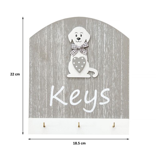 Key Holder Hanger Rack 3 Hooks Wall Mounted Animal Pet Dog Cat Themed Home Decor - Picture 10 of 11
