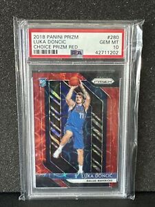 Luka Doncic 2018-19 Panini Prizm #280 Red Choice Prizm RC #/88 PSA 10 POP 21