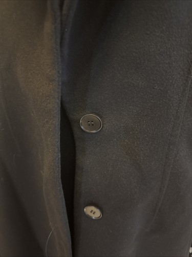 Katherine Kelly 100% Cashmere Coat 12 Black Luxury Hidden Buttons $1200 - Picture 4 of 7
