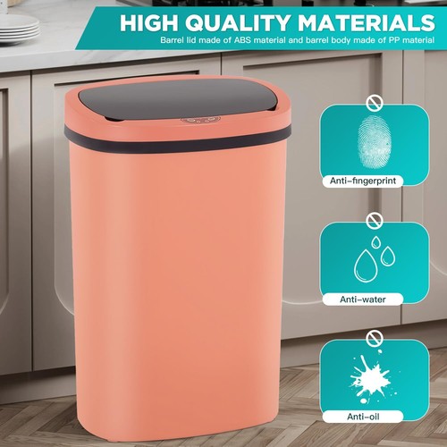 13 Gallon Kitchen Trash Can Automatic Garbage Can Touch Free High-Capacity Pink - Picture 3 of 7