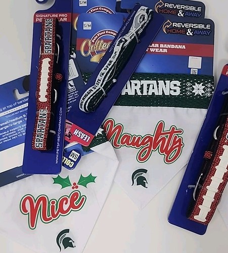 Michigan State Spartans Fußball Haustiere erstes Hundehalsband Leine Urlaub Bandana MSU - Bild 2 von 26
