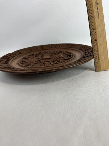 Antique 19th century Polish round wooden carving plate handmade RARE - Picture 8 of 8